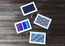 Load image into Gallery viewer, Vintage Kimono Fabric Art with a Frame Mat, ready to frame, Sashiko 5" x 7" ⦿frmn0006