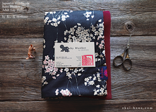 Load image into Gallery viewer, Kimono Baby Blanket/Adult Lap Blanket, Shidare Zakura Black ⦿blbj0002