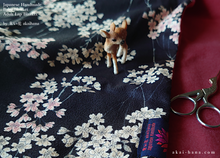 Load image into Gallery viewer, Kimono Baby Blanket/Adult Lap Blanket, Shidare Zakura Black ⦿blbj0002