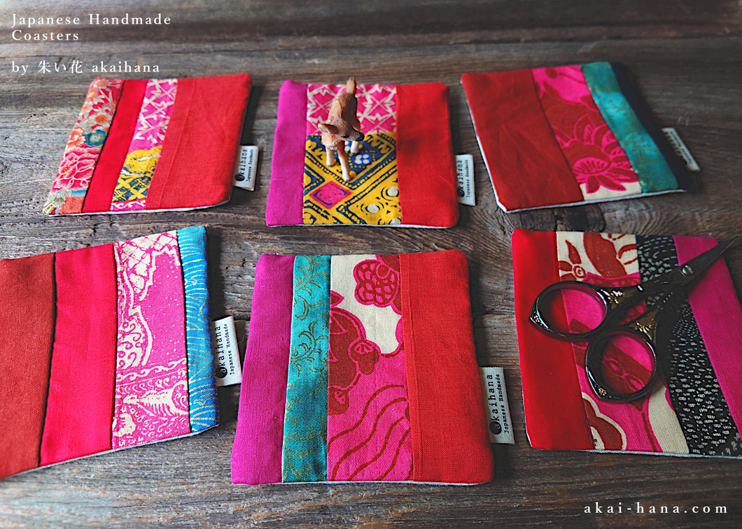 Upcycled Quilted Handmade Coasters ⦿cajf0009-14