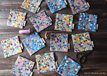 Load image into Gallery viewer, Japanese Handmade Coasters, Stroll, Blue, Pink and Mustard ⦿cajf0018-20