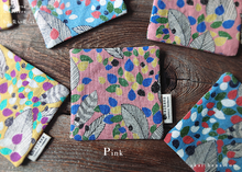 Load image into Gallery viewer, Japanese Handmade Coasters, Stroll, Blue, Pink and Mustard ⦿cajf0018-20

