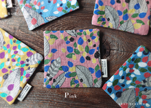 Load image into Gallery viewer, Japanese Handmade Coasters, Stroll, Blue, Pink and Mustard ⦿cajf0018-20