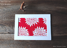 Load image into Gallery viewer, Tenugui Fabric Art with a Frame Mat, ready to frame, Dahlia Red 5" x 7" ⦿frmn0001