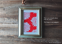 Load image into Gallery viewer, Tenugui Fabric Art with a Frame Mat, ready to frame, Dahlia Red 5&quot; x 7&quot; ⦿frmn0001
