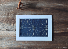 Load image into Gallery viewer, Vintage Kimono Fabric Art with a Frame Mat, ready to frame, Sashiko 5&quot; x 7&quot; ⦿frmn0006
