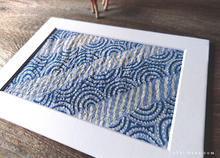 Load image into Gallery viewer, Vintage Kimono Fabric Art with a Frame Mat, ready to frame, 5" x 7" ⦿frmn0007