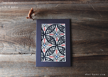 Load image into Gallery viewer, Vintage Kimono Fabric Art with a Frame Mat, ready to frame, 5" x 7" ⦿frmn0008