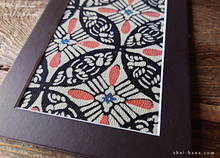 Load image into Gallery viewer, Vintage Kimono Fabric Art with a Frame Mat, ready to frame, 5" x 7" ⦿frmn0008