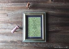 Load image into Gallery viewer, Vintage Kimono Obi Fabric Art with a Frame Mat, ready to frame, 5" x 7" ⦿frmn0009