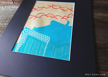 Load image into Gallery viewer, Vintage Kimono Fabric Art with a Frame Mat, ready to frame, 8 x 10 ⦿frmn0011