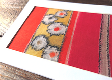 Load image into Gallery viewer, Vintage Kimono Fabric Art with a Frame Mat, ready to frame, 5" x 7" ⦿frmn0012