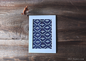 Vintage Kimono Fabric Art with a Frame Mat, ready to frame, 5" x 7" ⦿frmn0014