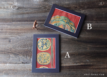 Load image into Gallery viewer, Vintage Kimono Obi Fabric Art with a Frame Mat, ready to frame, 5" x 7" ⦿frmn0016