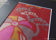 Load image into Gallery viewer, Vintage Kimono Fabric Art with a Frame Mat, ready to frame, 8 x 10 ⦿frmn0017