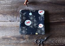 Load image into Gallery viewer, Furoshiki Reusable Fabric Wrap, Bandana, Kingyo Goldfish Black ⦿fsjf0037