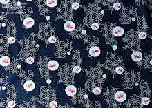 Load image into Gallery viewer, Furoshiki Reusable Fabric Wrap, Bandana, Kingyo Goldfish Black ⦿fsjf0037