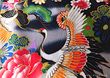 Load image into Gallery viewer, Furoshiki Reusable Fabric Wrap, Bandana, Cranes and Flowers Kimono ⦿fsjf0042