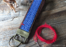 Load image into Gallery viewer, Tenugui Wristlet Keychains with One Stitch, Samekomon ⦿kfjp0003