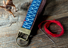 Load image into Gallery viewer, Tenugui Wristlet Keychains with One Stitch, Ajiro ⦿kfjp0004