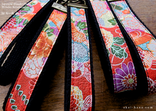 Load image into Gallery viewer, Japanese Cotton Wristlet Keychains, Hanakenran ⦿kfjp0007