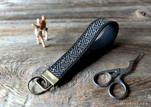 Load image into Gallery viewer, Japanese Cotton Wristlet Keychains, Sayagata ⦿kfjp0010