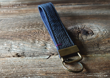 Load image into Gallery viewer, Vintage Kimono Wristlet Keychains with One Stitch, Kanoko Navy ⦿kfvk0001