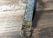 Load image into Gallery viewer, Vintage Kimono Wristlet Key Fobs with One Stitch, Gray Kikkou ⦿kfvk0002