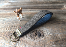Load image into Gallery viewer, Vintage Kimono Wristlet Key Fobs with One Stitch, Gray Kikkou ⦿kfvk0002