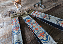 Load image into Gallery viewer, Vintage Kimono Wristlet Keychains, Champagne Gold Obi ⦿kfvk0005