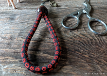 Load image into Gallery viewer, Handcrafted Chirimen Key Chains, Kanoko Red x Black ⦿khcr0004