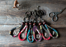 Load image into Gallery viewer, Handcrafted Chirimen Key Chains, Floral Kimono patterns x Antique Gold ⦿khcr0007-12