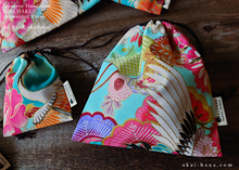 Load image into Gallery viewer, Wagara Kinchaku Drawstring Purse, 2 sizes ⦿kpjf0001