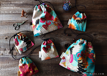 Load image into Gallery viewer, Wagara Kinchaku Drawstring Purse, 2 sizes ⦿kpjf0001