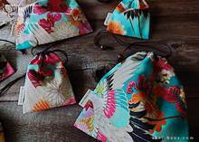 Load image into Gallery viewer, Wagara Kinchaku Drawstring Purse, 2 sizes ⦿kpjf0001