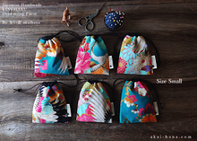 Load image into Gallery viewer, Wagara Kinchaku Drawstring Purse, 2 sizes ⦿kpjf0001