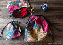Load image into Gallery viewer, Wagara Kinchaku Drawstring Purse, 2 sizes ⦿kpjf0003