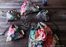 Load image into Gallery viewer, Wagara Kinchaku Drawstring Purse, 2 sizes ⦿kpjf0004
