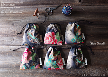Load image into Gallery viewer, Wagara Kinchaku Drawstring Purse, 2 sizes ⦿kpjf0004