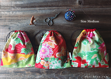 Load image into Gallery viewer, Wagara Kinchaku Drawstring Purse, 2 sizes ⦿kpjf0005