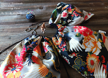 Load image into Gallery viewer, Wagara Kinchaku Drawstring Purse Large W22cm x H25cm (8 3/4" x 9 3/4") ⦿kpjf0006