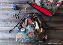 Load image into Gallery viewer, Wagara Kinchaku Drawstring Purse Large W22cm x H25cm (8 3/4" x 9 3/4") ⦿kpjf0007