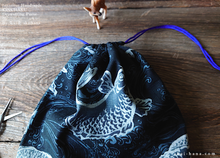 Load image into Gallery viewer, Wagara Kinchaku Drawstring Purse, Koi Carp, Large W20cm x H25cm (8" x 9 3/4") ⦿kpjf0008