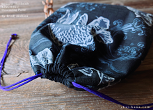 Load image into Gallery viewer, Wagara Kinchaku Drawstring Purse, Koi Carp, Large W20cm x H25cm (8" x 9 3/4") ⦿kpjf0008