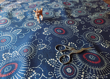 Load image into Gallery viewer, Wagara Kinchaku Drawstring Purse, Kikukarakusa, Large W20cm x H25cm (8" x 9 3/4") ⦿kpjf0017