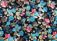 Load image into Gallery viewer, Kinchaku Drawstring Purse, Black Floral, X-Large W25cm x H30cm (10" x 12") ⦿kpjf0018