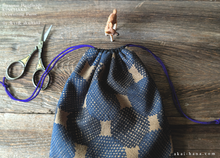 Load image into Gallery viewer, Japanese Linen Cotton Drawstring Purse, Large W20cm x H25cm (8" x 9 3/4") ⦿kpjf0023