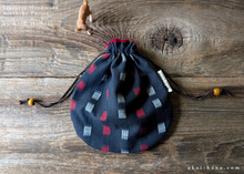 Load image into Gallery viewer, Japanese Handmade Temari Kinchaku Purse, Kurume Kasuri ⦿kpjf1017