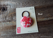 Load image into Gallery viewer, Kimono Cotton Hair Tie/Ponytail Holder, Napkin Holder, Cord Organizer, Sakura Pink or Red
