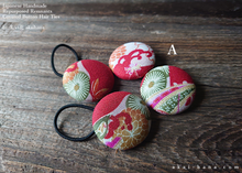 Load image into Gallery viewer, Repurposed Remnants Covered Button Hair Tie, Napkin Holder, Cord Organizer Wagara ⦿phjf1002